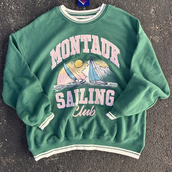 Limited Too Two Green Vintage Style Pullover Size Large New With Tags Nautical - Picture 1 of 4